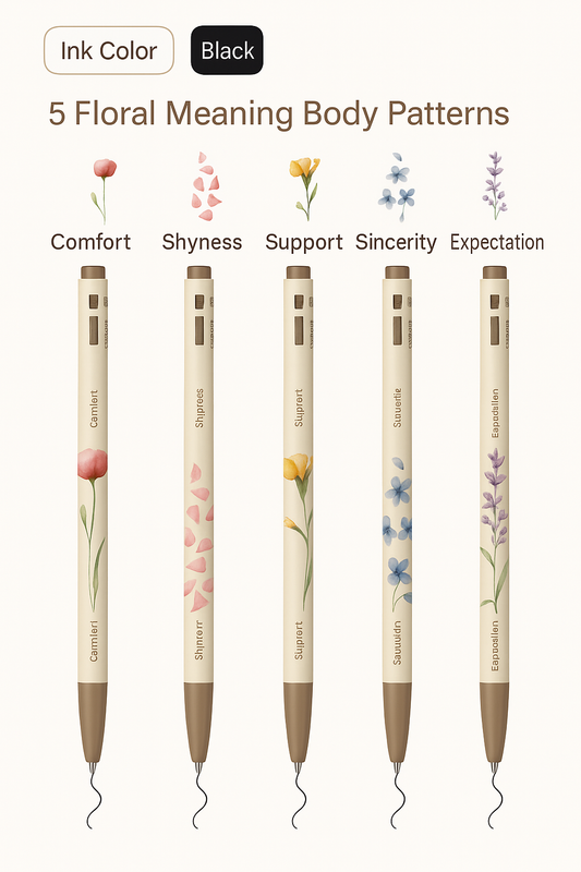 Monami 153 Flower Ballpoint Pen Set | Floral Design